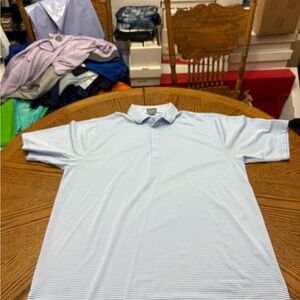 Fennec Light Blue Striped Polo Shirt